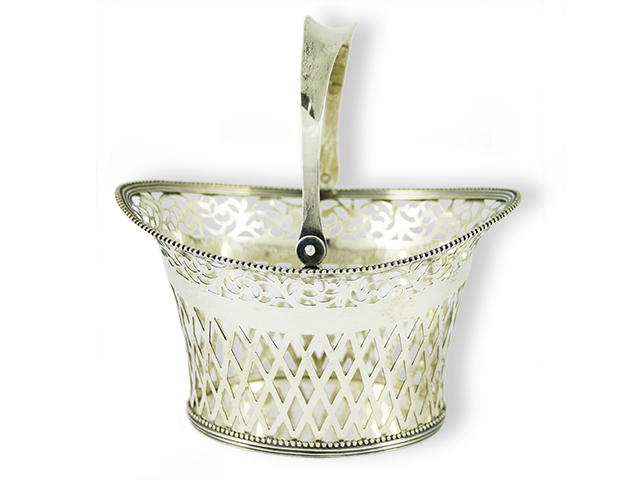 Dutch silver open worked sweetmeat basket Amsterdam 1807-1809