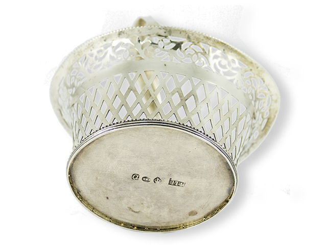 Dutch silver open worked sweetmeat basket Amsterdam 1807-1809