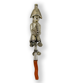 Silver baby rattle/hochet shaped as Pulcinella/Polichinelle with coral handle. France ca. 1814-1831 preview