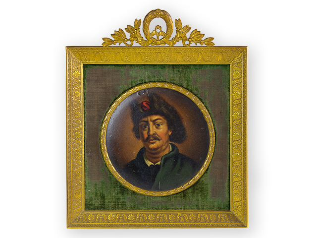 Portrait-miniature-Tsar-Peter-empire-style frame-Germany-1830-1850