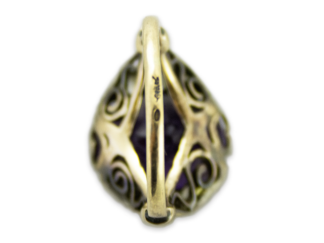 14K-Gold-ring-set-with-amethys-old-cut-diamonds-Dutch-1910
